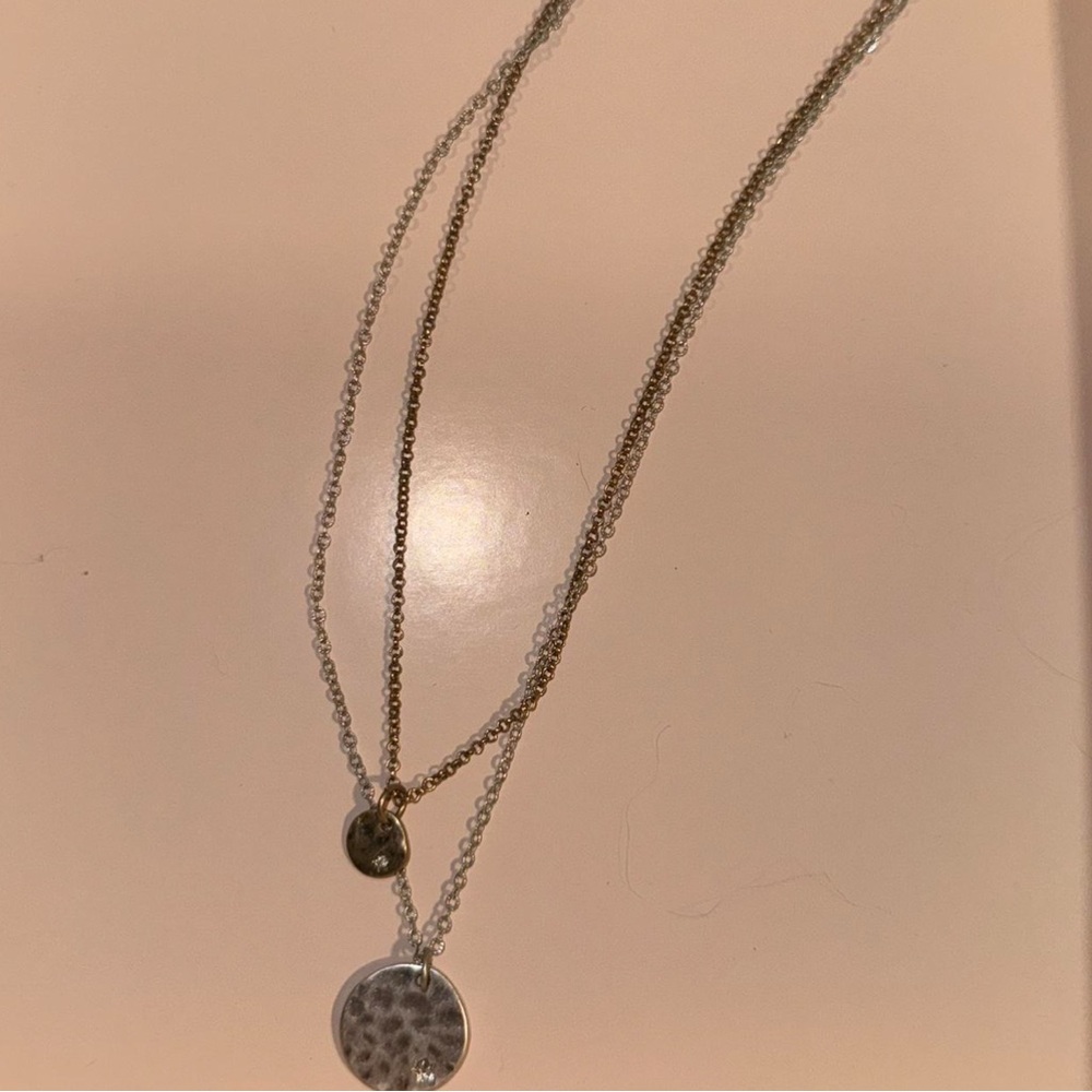 Elegant Silver and Gold Layered Necklace